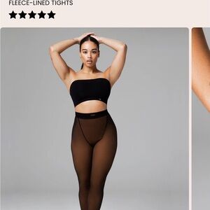 NOOSH FLEECE LINED TIGHTS IN SIZE L/XL in toasted color tan